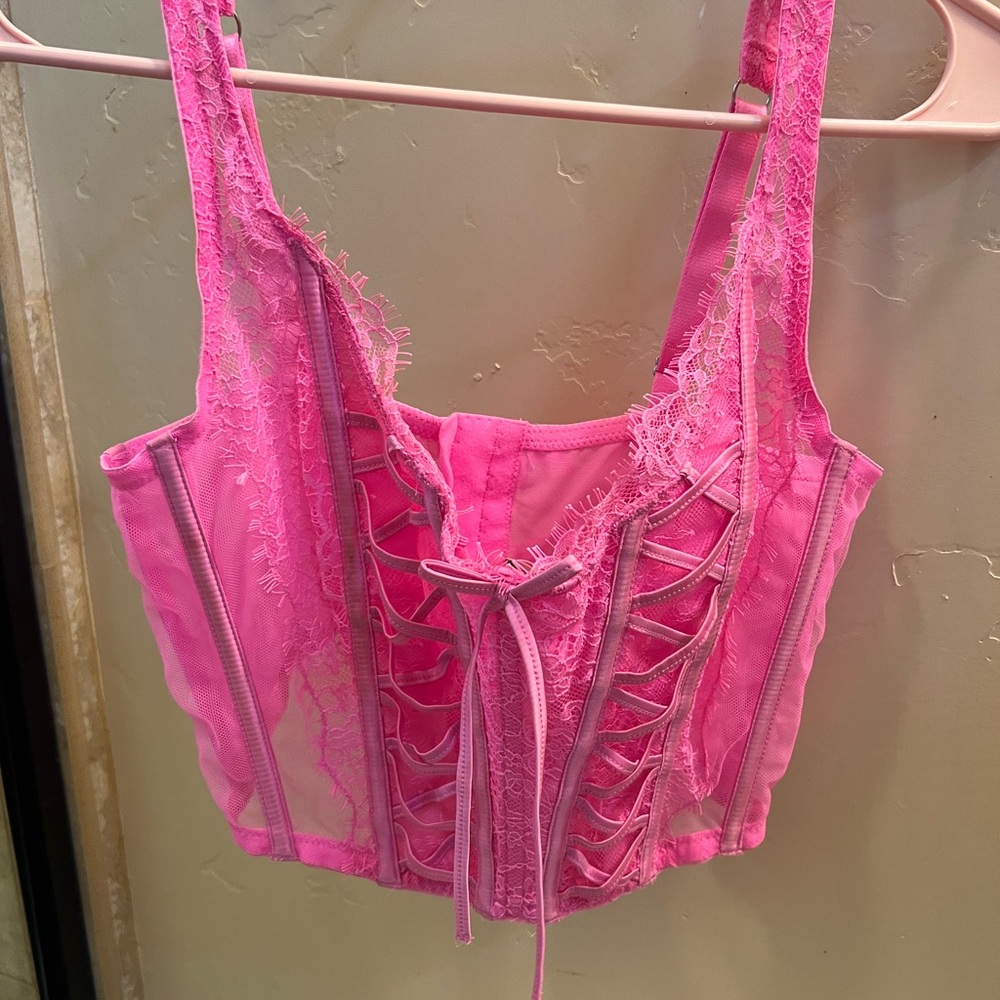 Victoria's Secret Fuchsia Lace Corset